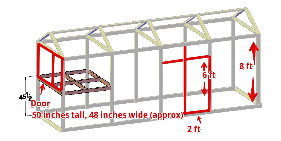 chicken coop door height